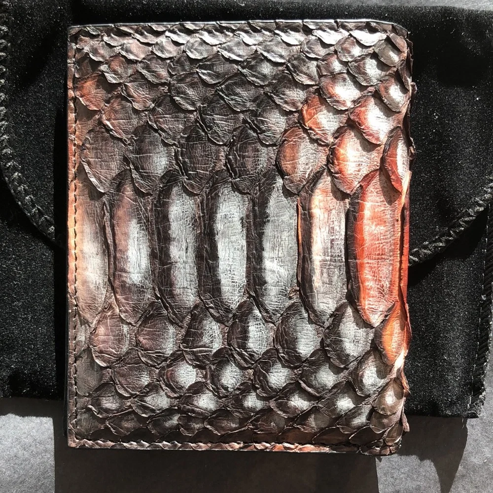 Men Snake Leather Two fold Wallet NWB